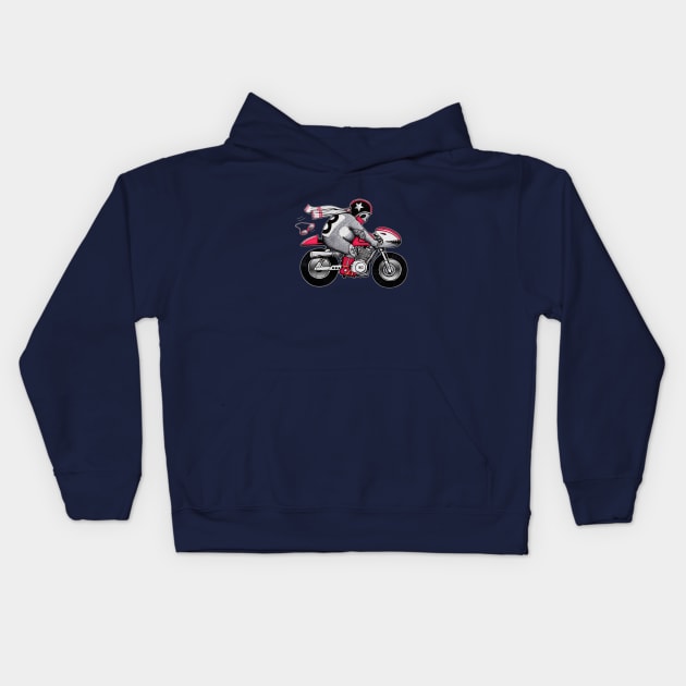 Racer Bear Kids Hoodie by Elefunk